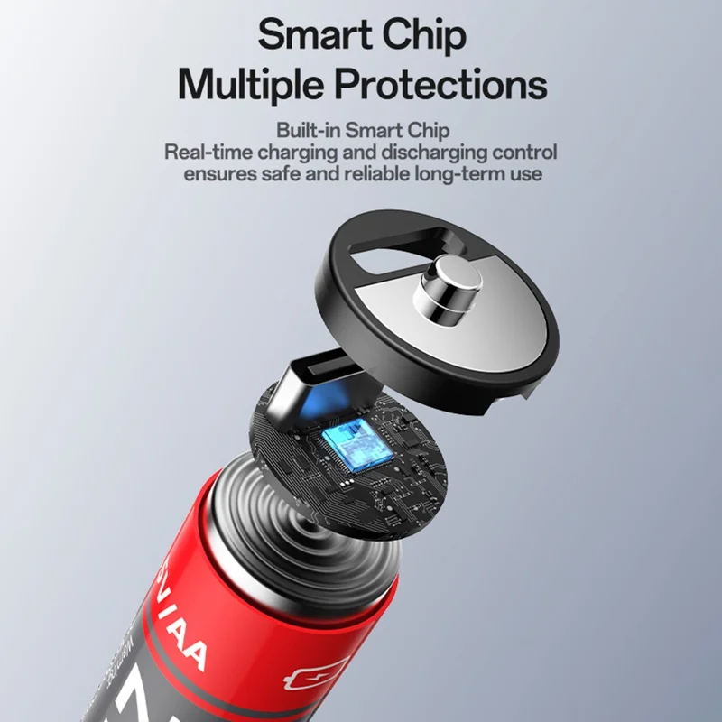 YESIDO YP88 4Pcs 580mAh AA Batteries for Electronics Toys Type C Rechargeable Lithium Battery