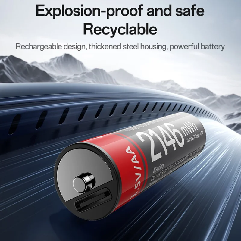 YESIDO YP88 8Pcs 580mAh AA Batteries for Electronics Toys Type C Rechargeable Lithium Battery