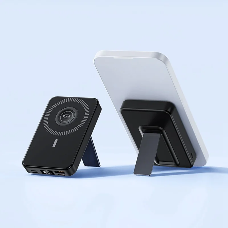 ZKD-10 15W Magnetic Wireless Power Bank 10000mAh Fast Charging with Stand for iPhone / Apple Watch / AirPods - Black