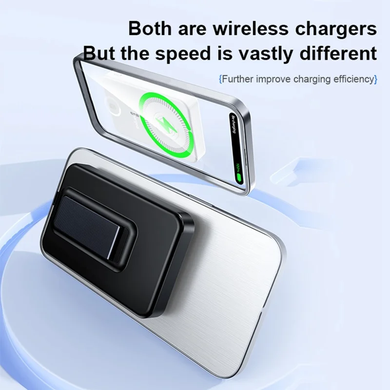 ZKD-10 15W Magnetic Wireless Power Bank 10000mAh Fast Charging with Stand for iPhone / Apple Watch / AirPods - Black