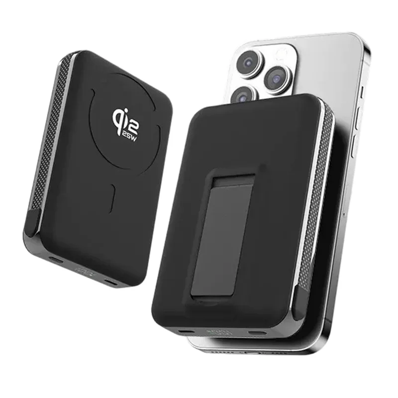 M02B+ 10000mAh Magnetic Power Bank 35W PD Fast Charging Qi2.2 Wireless Portable Charger with Type C Cable - Black