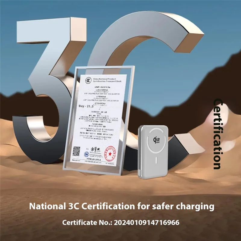 M02B+ 10000mAh Magnetic Power Bank 35W PD Fast Charging Qi2.2 Wireless Portable Charger with Type C Cable - Black