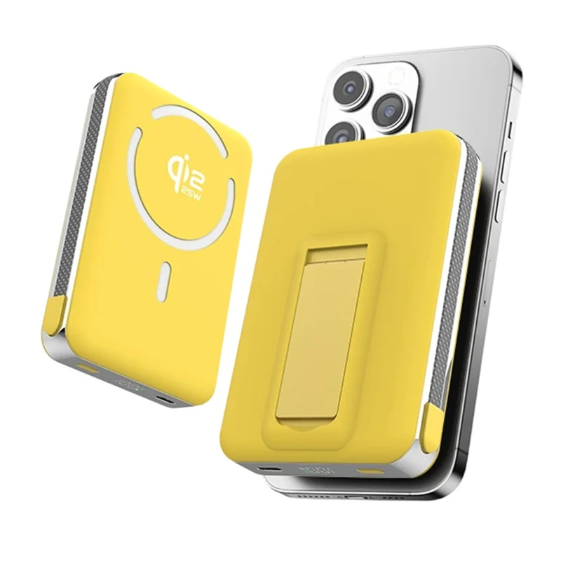 M02B+ 10000mAh Magnetic Power Bank 35W PD Fast Charging Qi2.2 Wireless Portable Charger with Type C Cable - Yellow