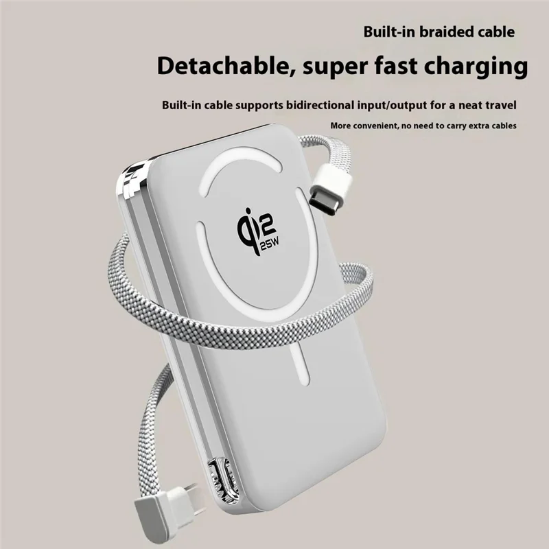 M02B+ 10000mAh Magnetic Power Bank 35W PD Fast Charging Qi2.2 Wireless Portable Charger with Type C Cable - Yellow