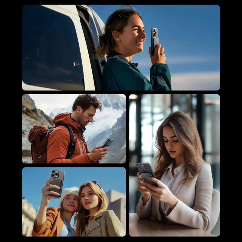 MOVE SPEED YSPBS10 10000mAh Power Bank Magnetic Wireless Charging Charger with LED Display - Dark Grey