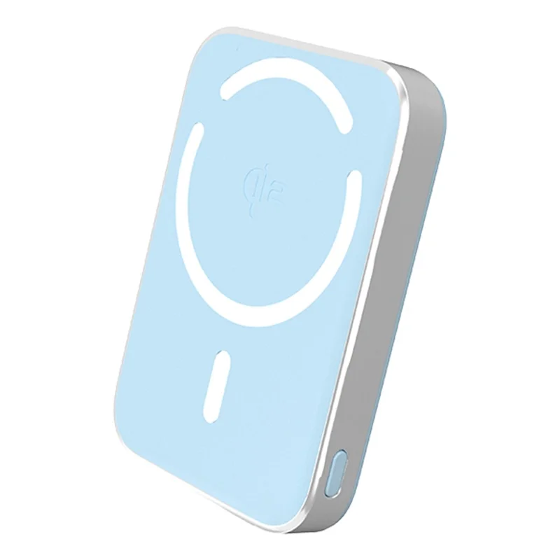 Banco de Energía Magnético X1 de 5000mAh, Carga Inalámbrica Qi2 de 15W, Carga Cableada de 20W, Cargador Portátil - Azul