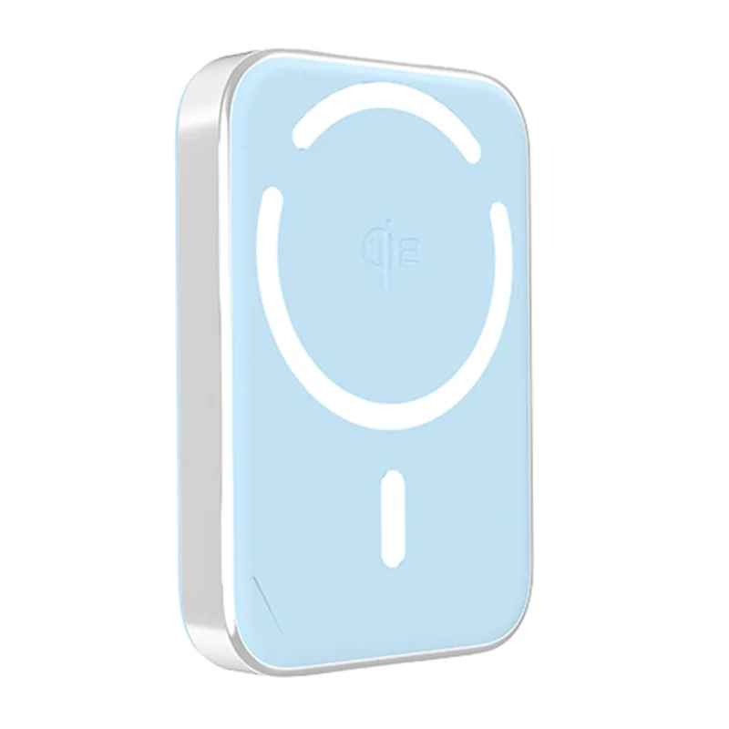 Banco de Energía Magnético X1 de 5000mAh, Carga Inalámbrica Qi2 de 15W, Carga Cableada de 20W, Cargador Portátil - Azul