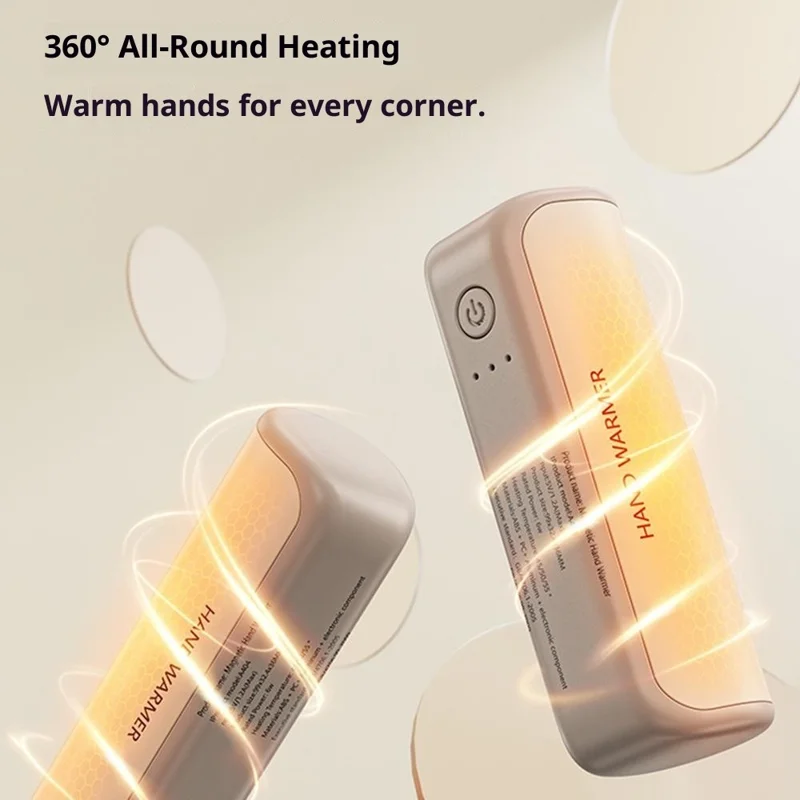 A404 2 in 1 3000mAh Mini Power Bank 3 Temperature Settings Fast Heating Magnetic Hand Warmer - White