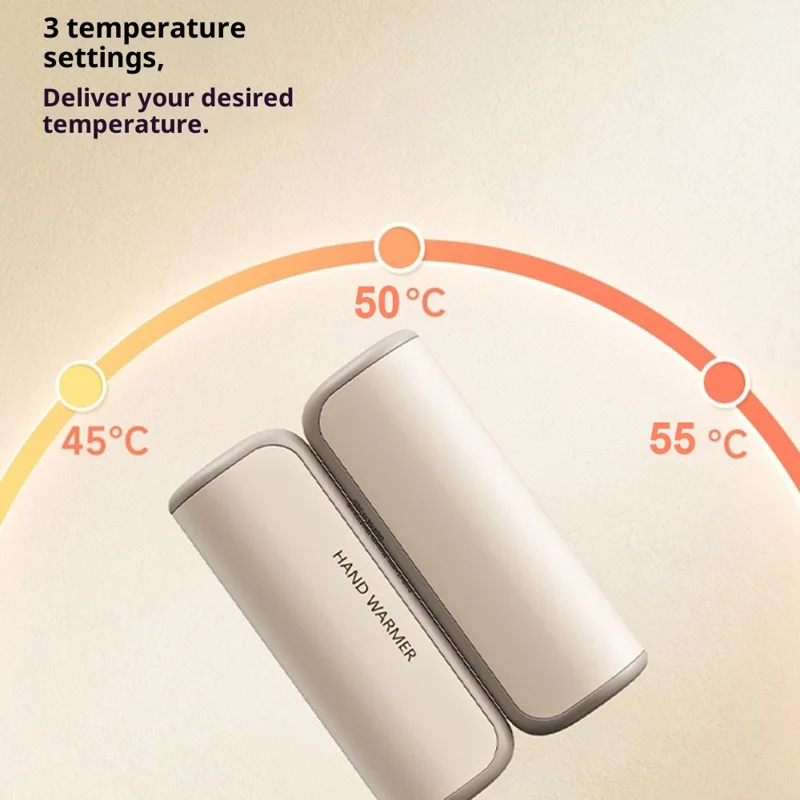 A404 2 in 1 3000mAh Mini Power Bank 3 Temperature Settings Fast Heating Magnetic Hand Warmer - White