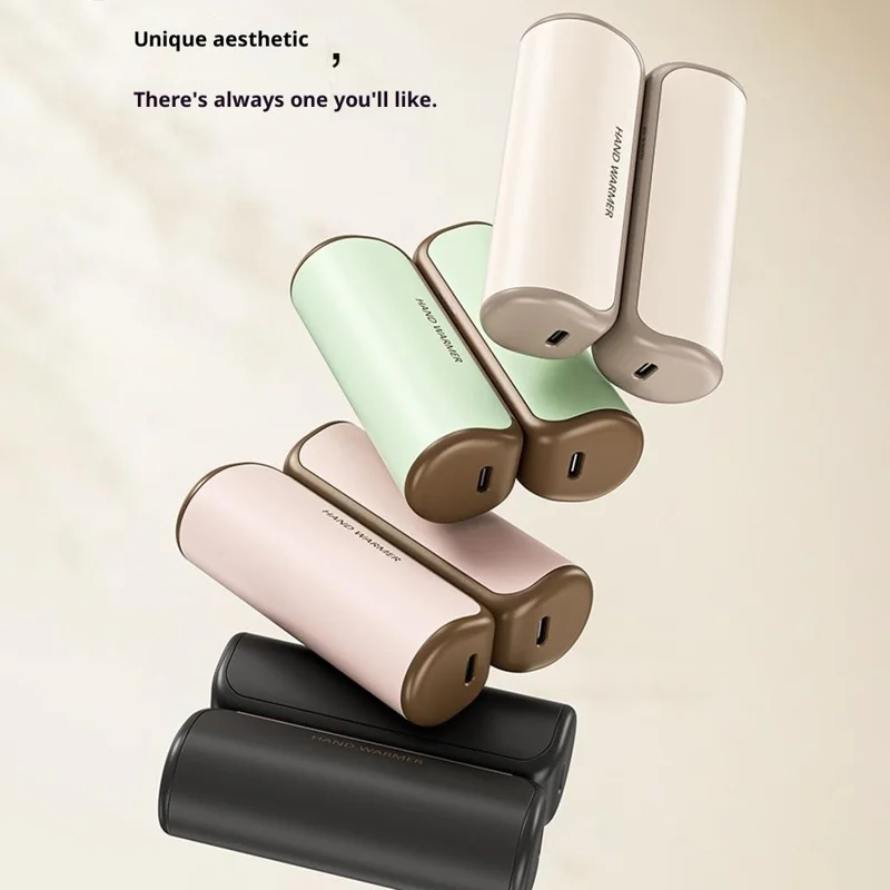 A404 2 in 1 3000mAh Mini Power Bank 3 Temperature Settings Fast Heating Magnetic Hand Warmer - White