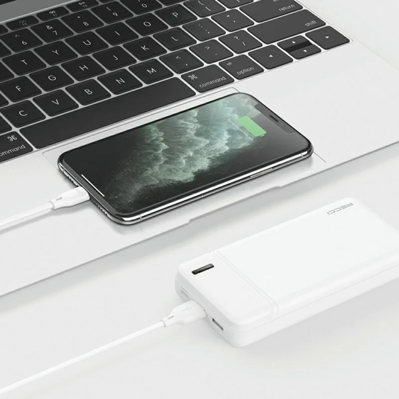 RECCI RPB-N17C Power Bank 20000mAh Portable Phone Charger with Dual USB Output - Black