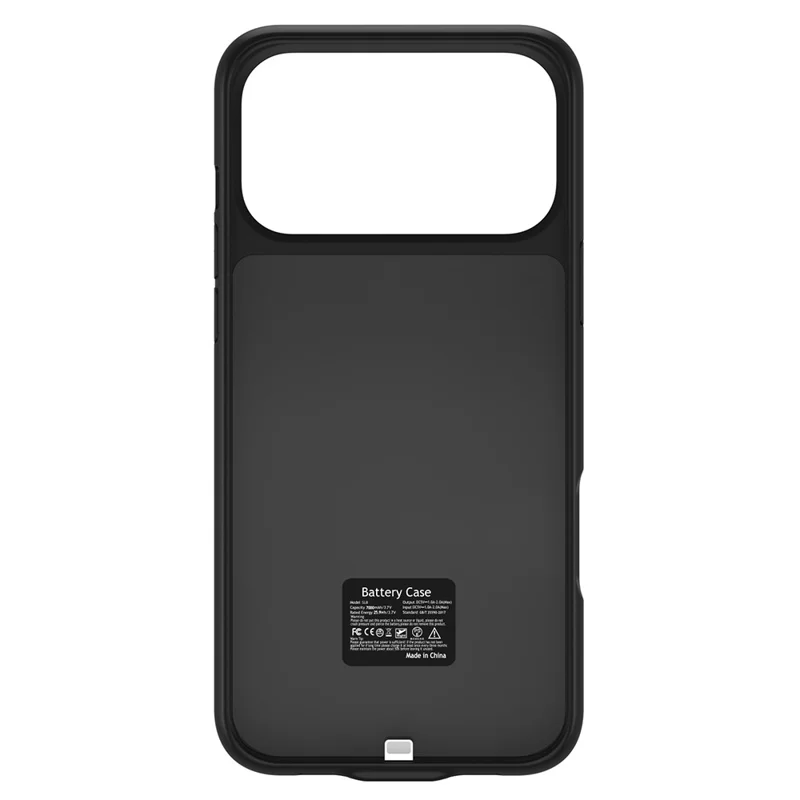 Y-Serie für iPhone 17 Pro Kabelloses Ladehülle 7000mAh Powerbank Handy Zusatzbatterie - Schwarz