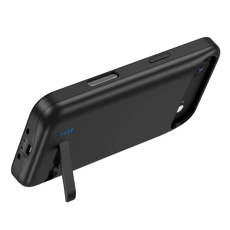 T91 Para iPhone 17 Air 6000mAh Powerbank Capa de Telefone com Suporte Inteligente Carregando Caso - Preto