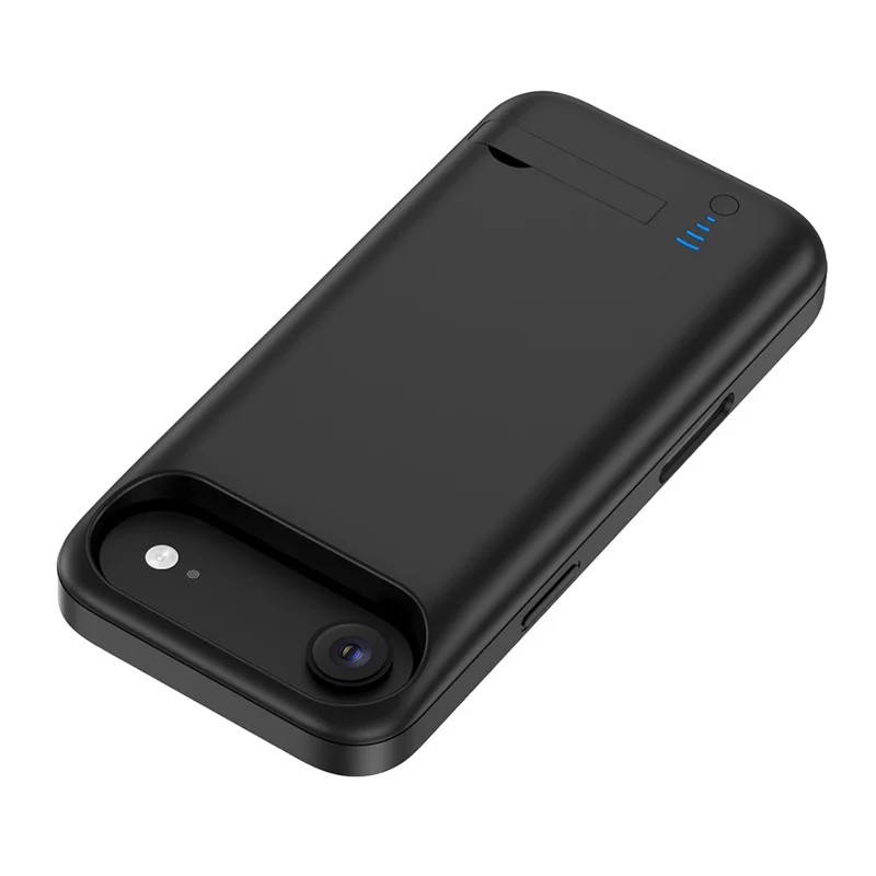 T91 Para iPhone 17 Air 6000mAh Powerbank Capa de Telefone com Suporte Inteligente Carregando Caso - Preto