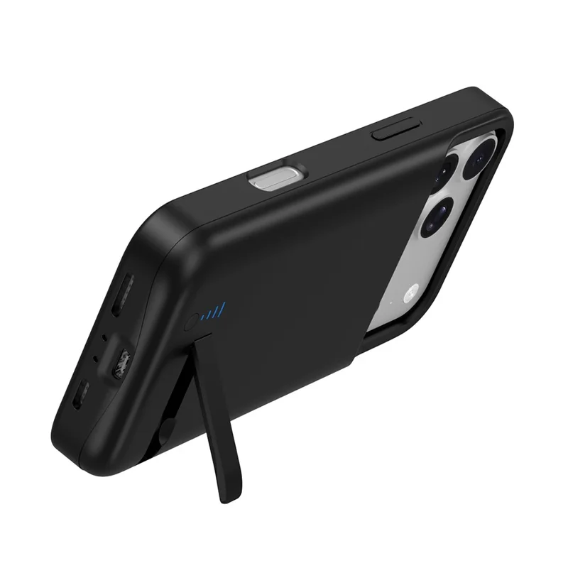 Étui de batterie pour iPhone 17 Pro Max T93 avec support - 6000 mAh - Noir