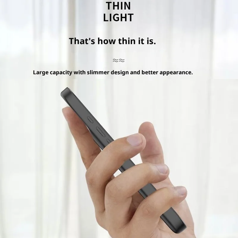 T92 Portable Battery Case for iPhone 17 Pro 5000mAh Power Bank Protective Cover with Kickstand - Black