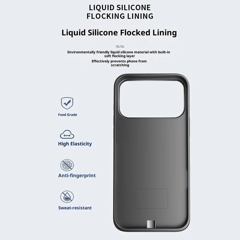 T92 Portable Battery Case for iPhone 17 Pro 5000mAh Power Bank Protective Cover with Kickstand - Black