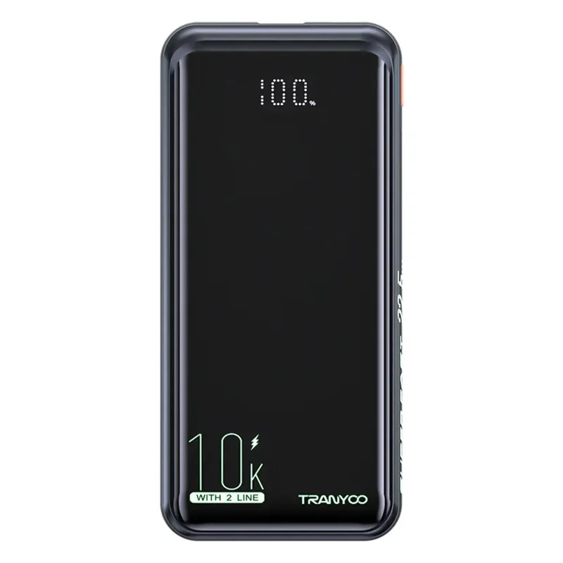 TRANYOO T-K16 10000mAh Portable Charger Fast Charging Power Bank Built-in Type-C + iP Cables