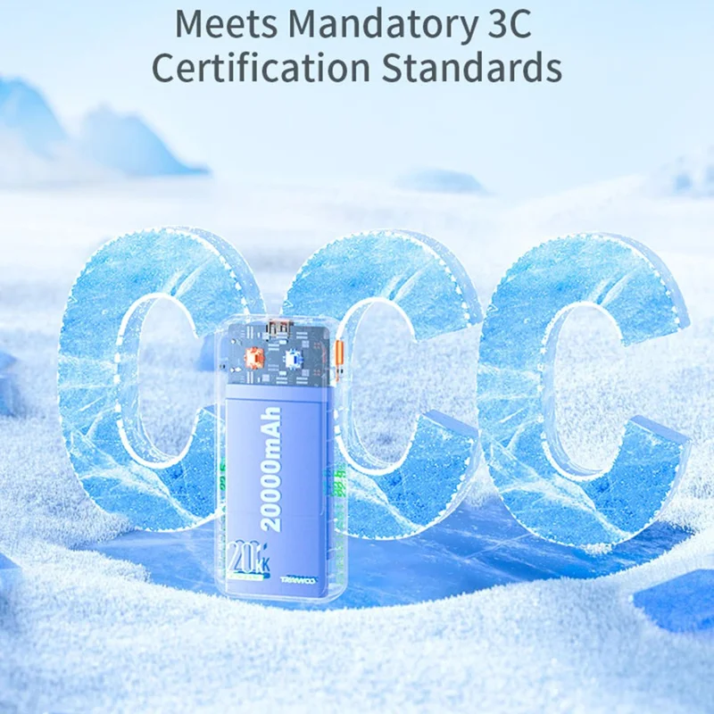 TRANYOO T-K17 20000mAh Portable Charger Fast Charging Power Bank Built-in Type-C + iP Cables