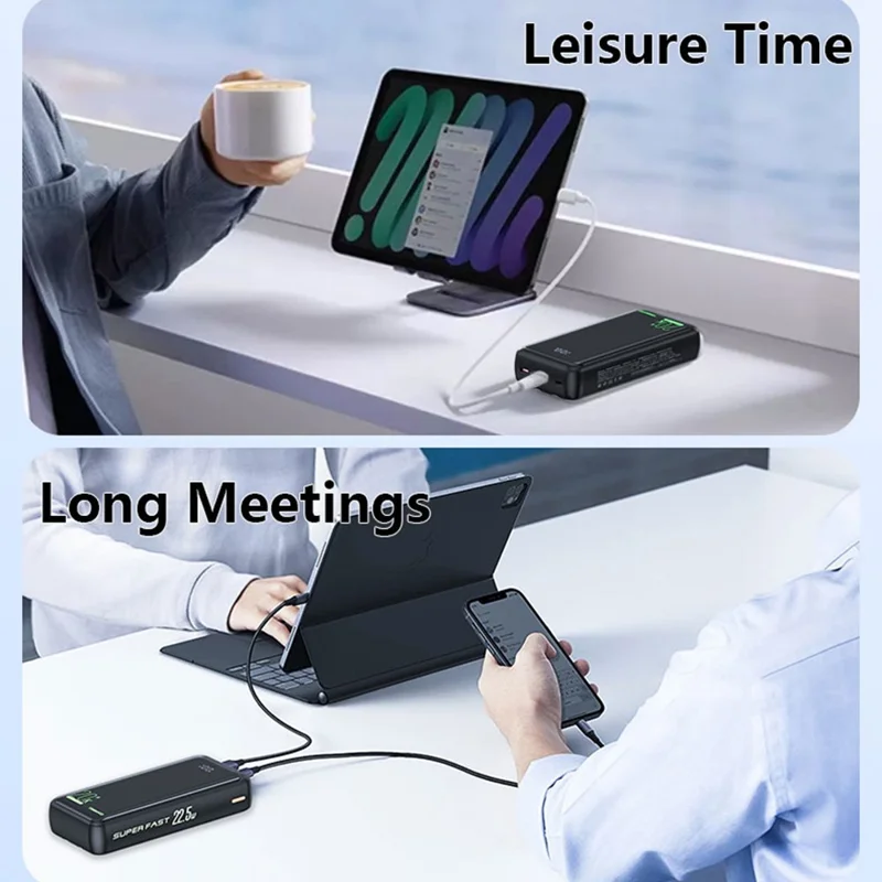 TRANYOO T-K17 20000mAh Portable Charger Fast Charging Power Bank Built-in Type-C + iP Cables