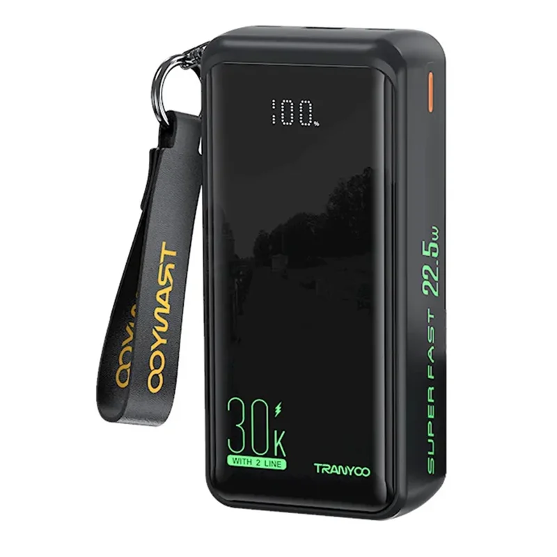 TRANYOO T-K18 30000mAh Portable Charger Fast Charging Power Bank Built-in Type-C + iP Cables
