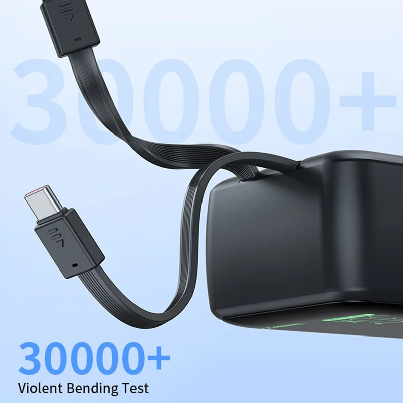 TRANYOO T-K18 30000mAh Portable Charger Fast Charging Power Bank Built-in Type-C + iP Cables