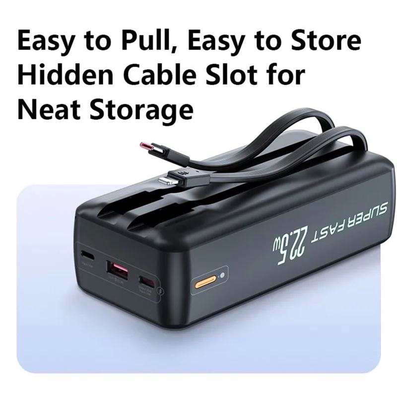 TRANYOO T-K18 30000mAh Portable Charger Fast Charging Power Bank Built-in Type-C + iP Cables