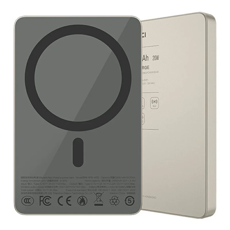 RECCI RPB-W35 15W Magnetic Wireless Charger PD20W Fast Charging 5000mAh Power Bank