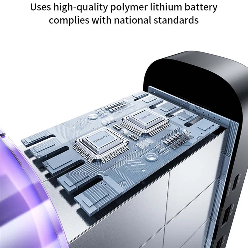 TRANYOO T-L5 50000mAh PD 22.5W Power Bank Portable Fast Charging LED Display Charger with USB and Type-C Ports - Black