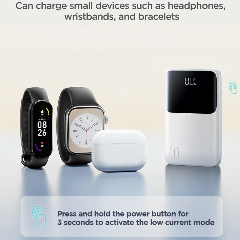 JOYROOM JR-QP191 10000mAh Mini Power Bank 22,5W Schnellaufladung Batterie Pack Dual Typ-C-Anschlüsse mit Smart LED Digital Display - Schwarz