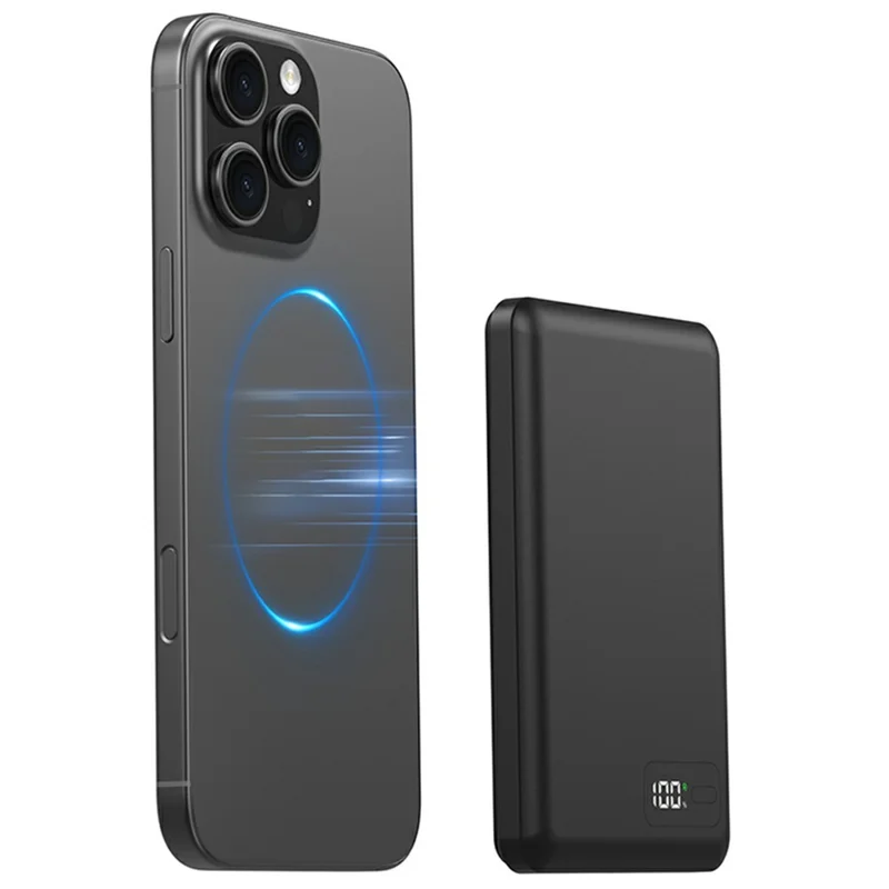 YF-P30 50000mAh باور بانك مغناطيسي بشحن لاسلكي 15 واط + شاحن سريع PD 30 واط - أسود