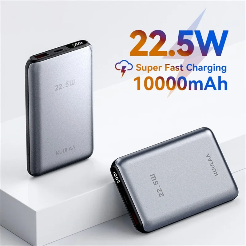 KUULAA MS-10 10000mAh Power Bank 22.5W Fast Charging Digital Display Portable Battery Pack