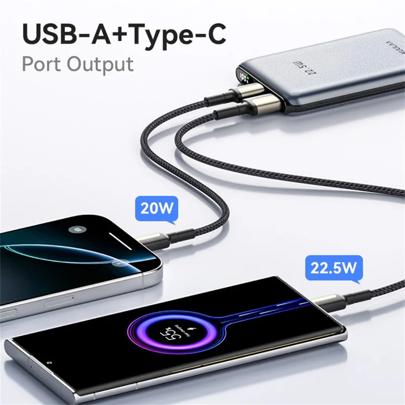 KUULAA MS-10 10000mAh Power Bank 22.5W Fast Charging Digital Display Portable Battery Pack
