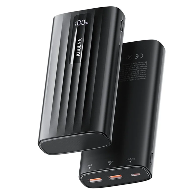 KUULAA KL-YD112 20000mAh Power Bank 22.5W Fast Charging Digital Display Portable Charger - Black