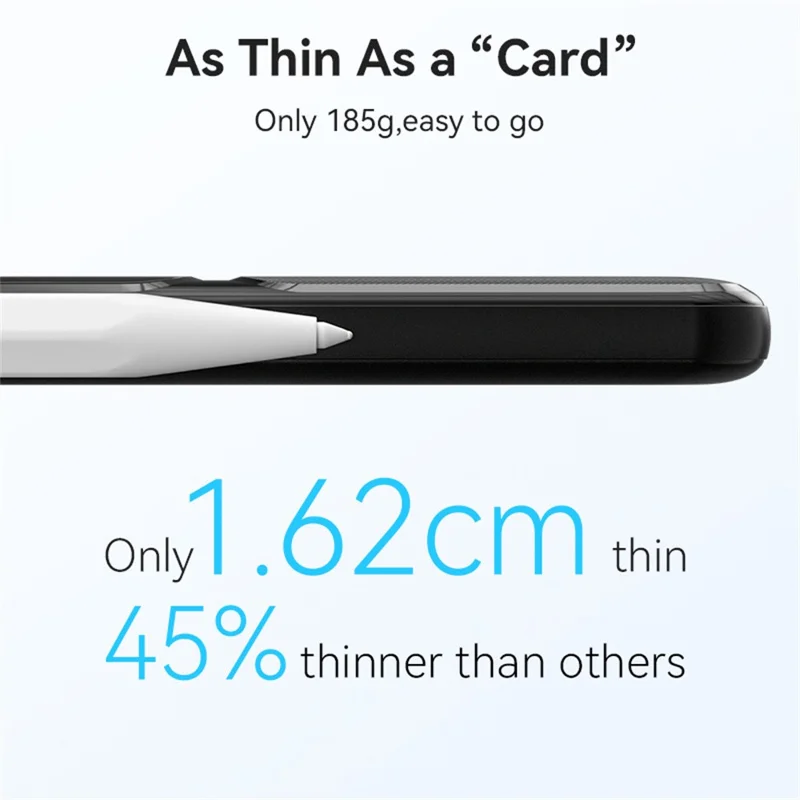 KUULAA KL-YD105 10000mAh Digital Display Power Bank Built-in Type-C  /  iP Cables 22.5W Fast Charging Portable Charger - Black