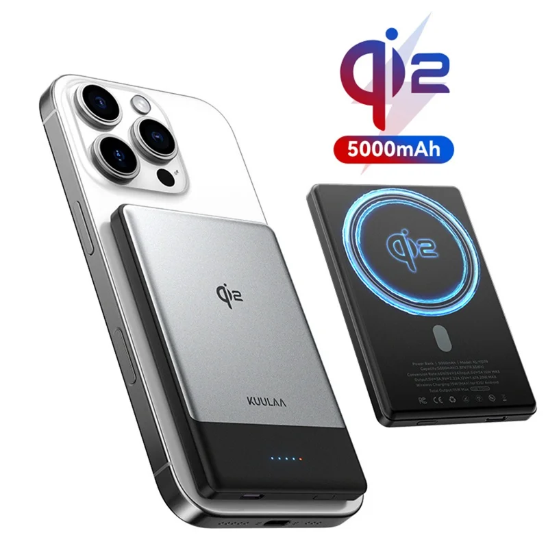 KUULAA KL-YD79 5000mAh Magnetisches Powerbank Qi2 Kabellose Ladestation Tragbare Batterie