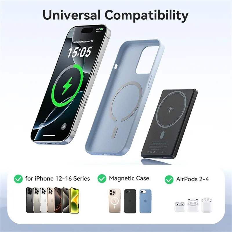 KUULAA KL-YD79 5000mAh Magnetisches Powerbank Qi2 Kabellose Ladestation Tragbare Batterie