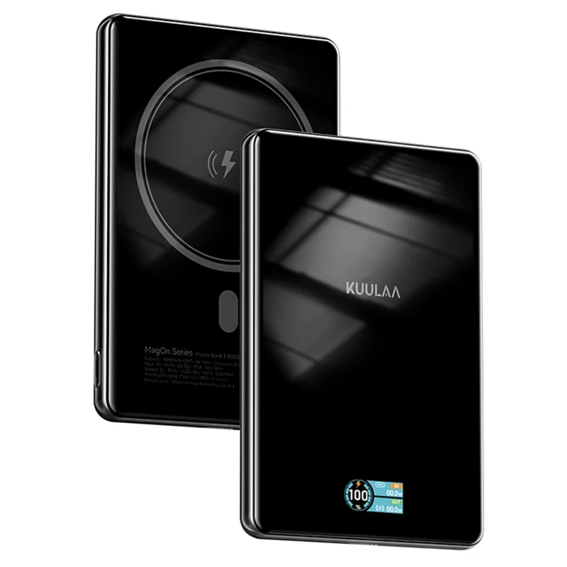 KUULAA KL-YD89 10000mAh Magnetic Portable Charger 15W Max Wireless Power Bank with Digital Display