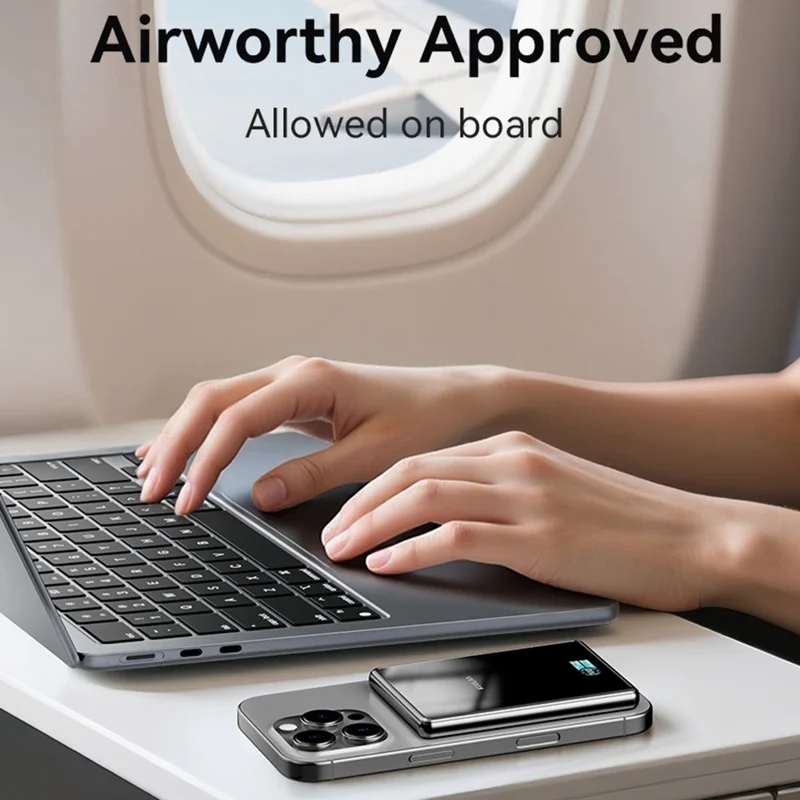 KUULAA KL-YD89 10000mAh Magnetic Portable Charger 15W Max Wireless Power Bank with Digital Display