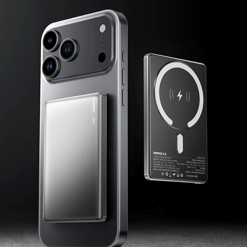 REMAX CX08 5000 mAh PD 20 W hurtigopladning, bærbar lader, magnetisk trådløs powerbank