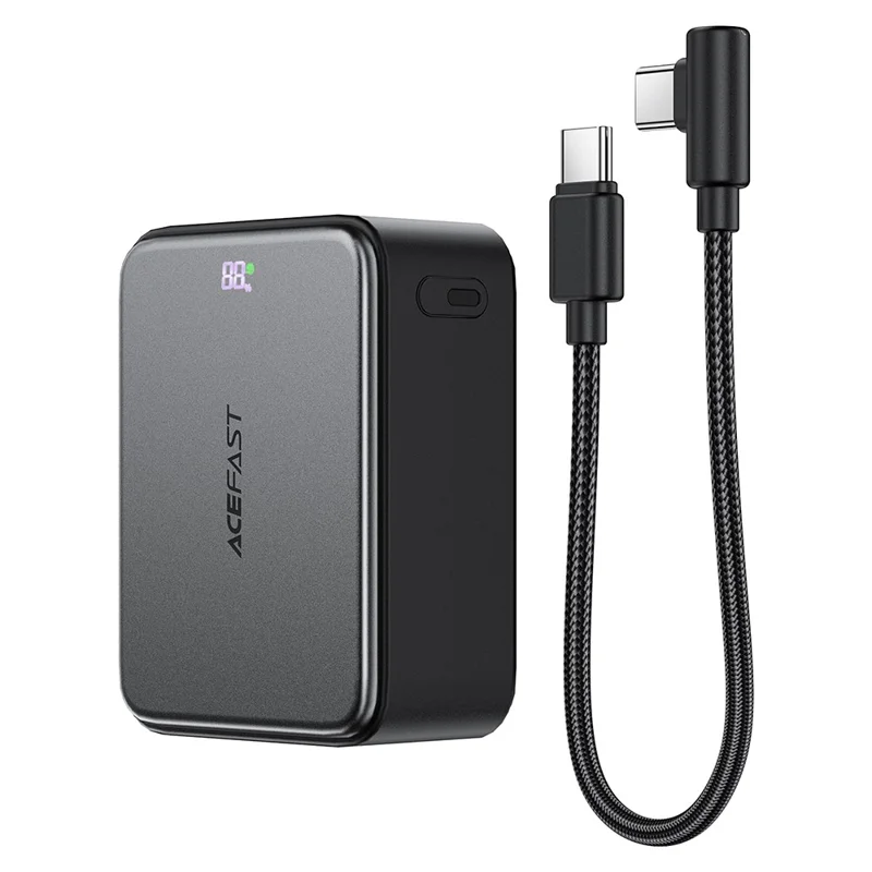ACEFAST M29-10000 Banco de Energía de 10000mAh Carga Rápida de 22,5 W Cargador para Teléfono con 2 Tipo-C + USB-A con Cable