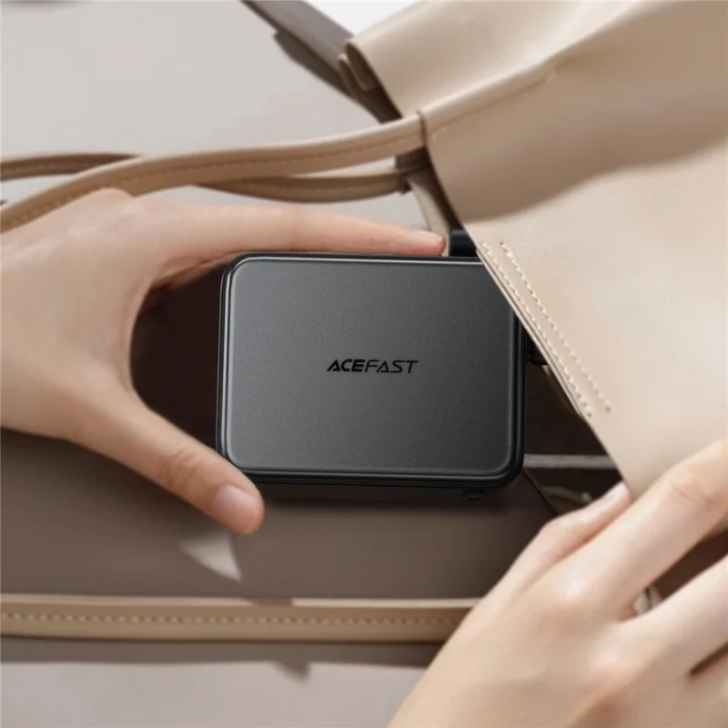 ACEFAST M29-10000 Banco de Energía de 10000mAh Carga Rápida de 22,5 W Cargador para Teléfono con 2 Tipo-C + USB-A con Cable