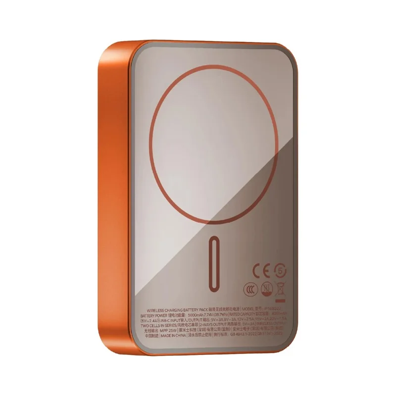 MOMAX 1-Power Q.Pass2 Qi2.2 25W Magnetic Wireless Power Bank for iPhone 12–17 Series 10000mAh Fast Charging Battery Pack - Orange