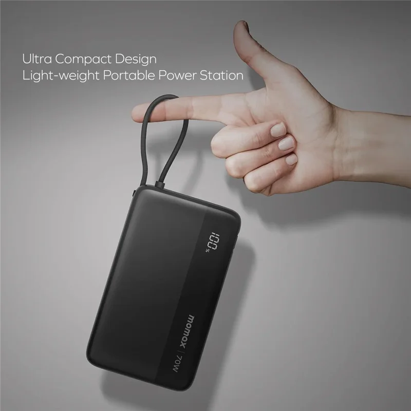 MOMAX 1-Power Ultra+ Power Bank 20000mAh 70W Fast Charging Portable Phone Charger with Digital Display
