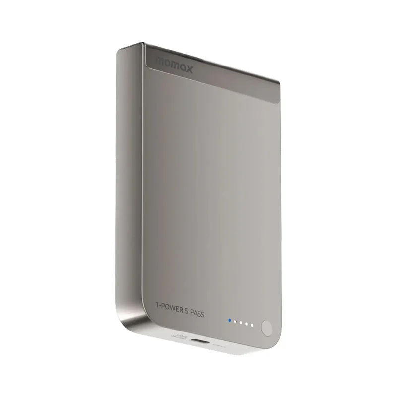 MOMAX 1-Power S.Pass 10000mAh Qi2 Magnetisches Kabelloses Power Bank Tragbares Handy-Ladegerät Schnellladung - Titan