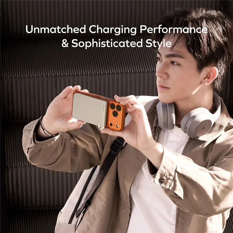 MOMAX 1-Power S.Pass 10000mAh Qi2 Magnetisches Kabelloses Power Bank Tragbares Handy-Ladegerät Schnellladung - Titan