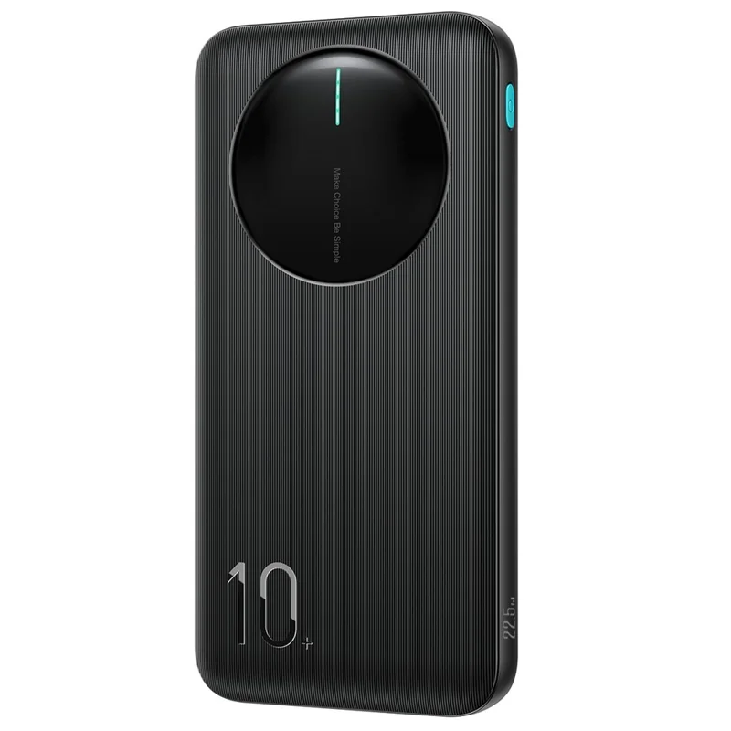 JOYROOM JR-PBF12 Pro 10000mAh Power Bank 22.5W Fast Charging Portable Charger Safety Protection with 3 Output Ports - Black