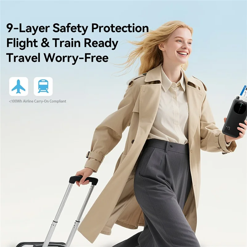 JOYROOM JR-PBF12 Pro 10000mAh Power Bank 22.5W Fast Charging Portable Charger Safety Protection with 3 Output Ports - Black