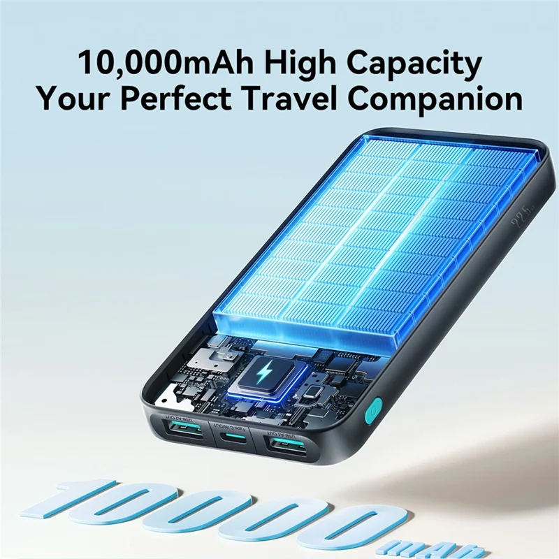 JOYROOM JR-PBF12 Pro 10000mAh Power Bank 22.5W Fast Charging Portable Charger Safety Protection with 3 Output Ports - Black