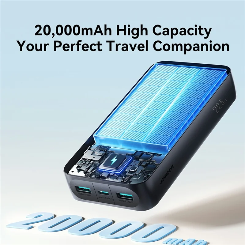 JOYROOM JR-PBF14 Pro 20000mAh Power Bank 22.5W Super Fast Charging Portable Charger with with 3 Output Ports - Black